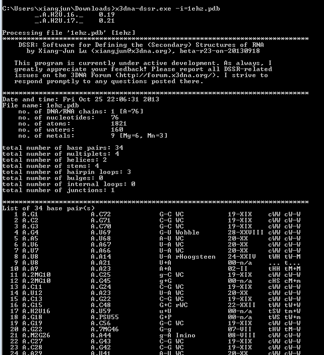 Screenshot of a DSSR run in DOS